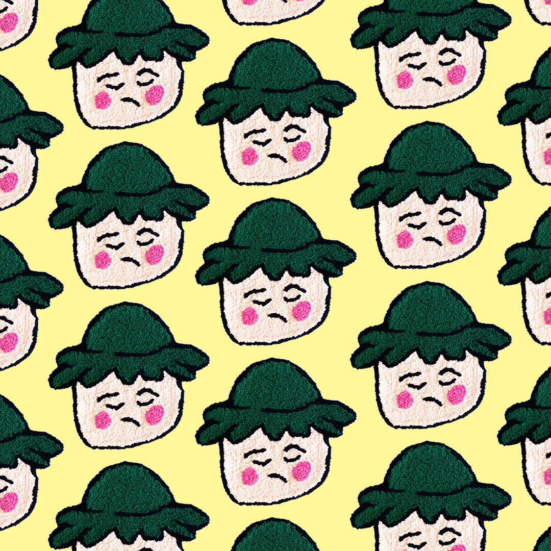 'Green Hat' - Handmade Wall Rug