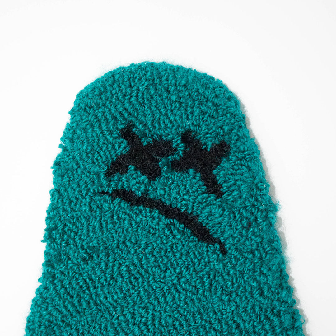 'Green Blob' - Green Handmade Wall Rug