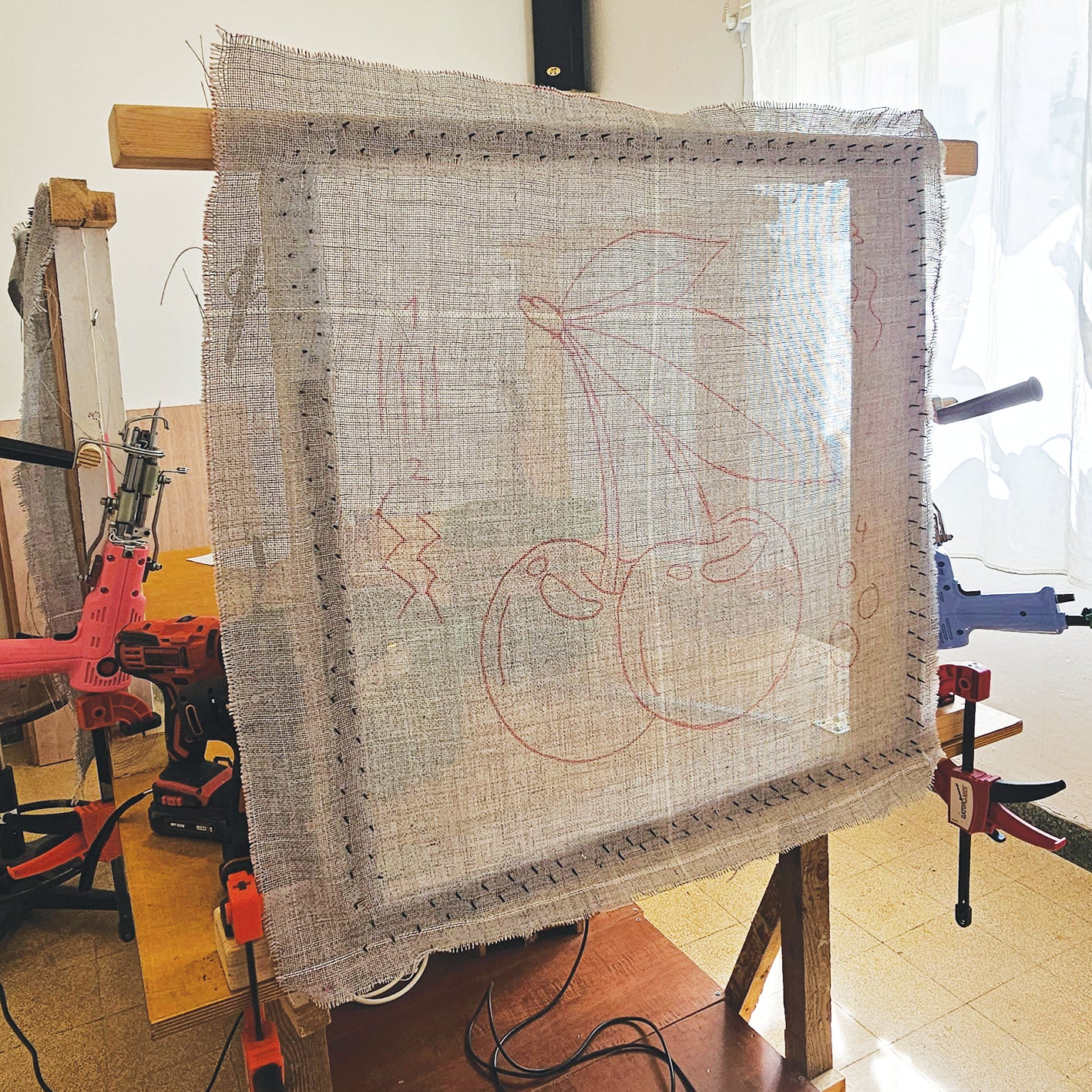 Professional Grey Tufting Cloth