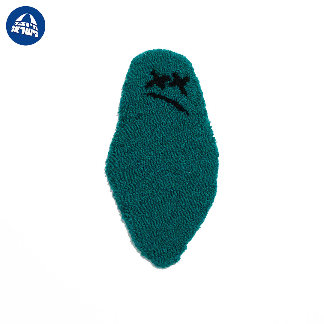'Green Blob' - Green Handmade Wall Rug