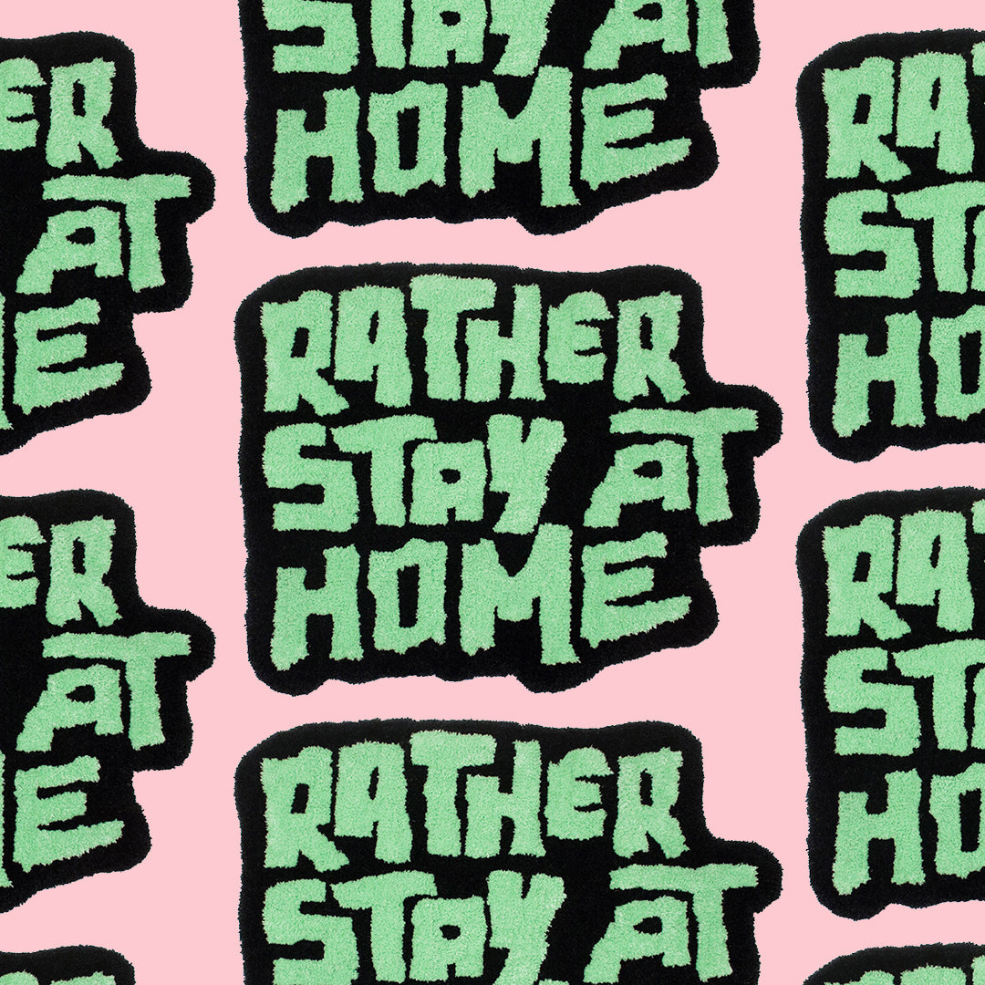 'Rather Stay At Home' - Handmade Wall Rug