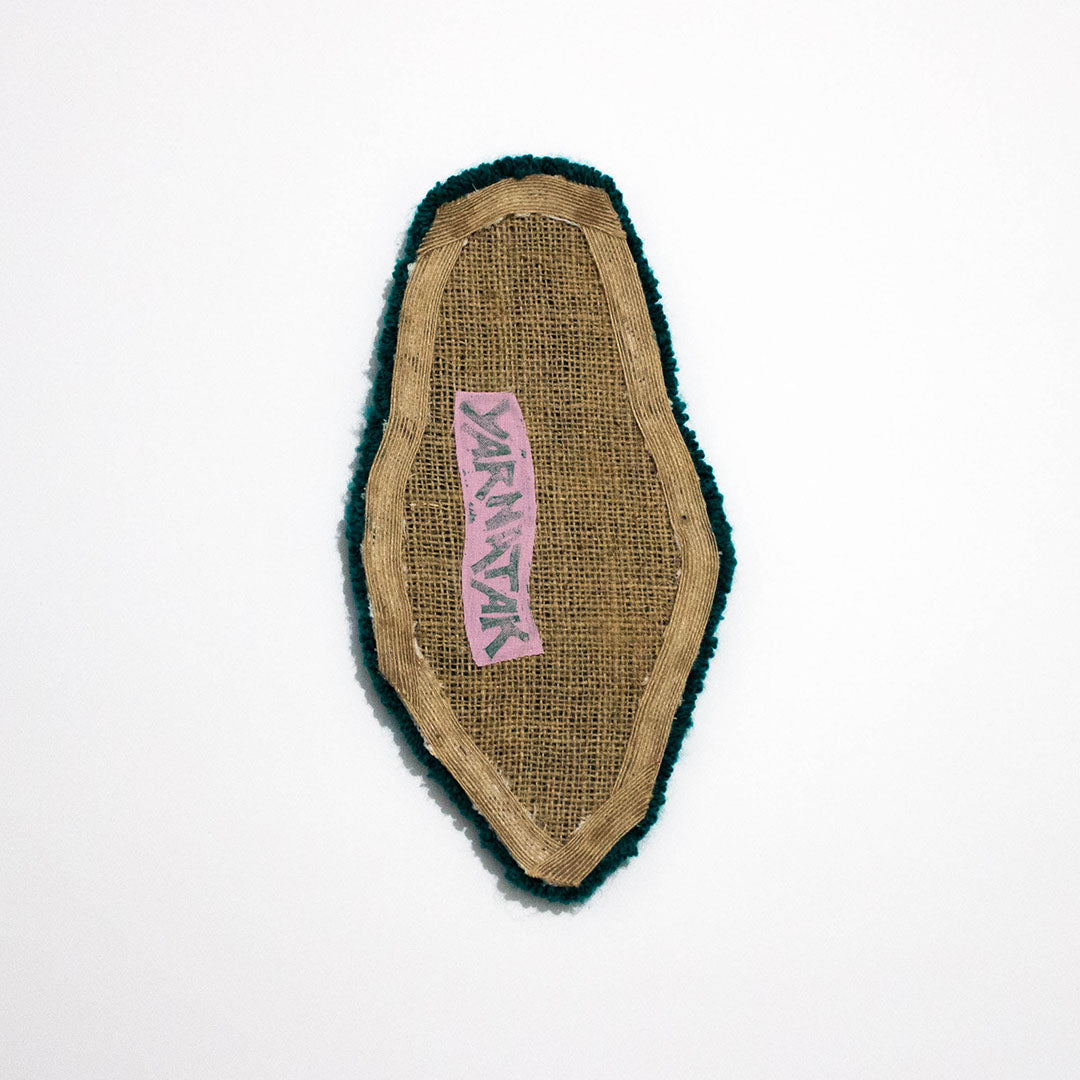 'Green Blob' - Green Handmade Wall Rug