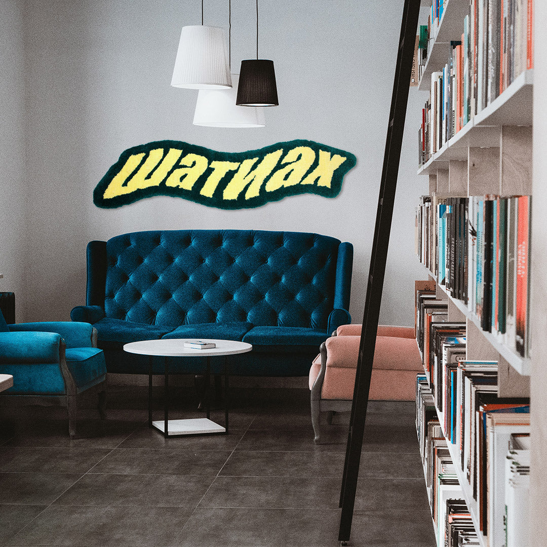 'Shatiach'  - Green Handmade Wall Rug